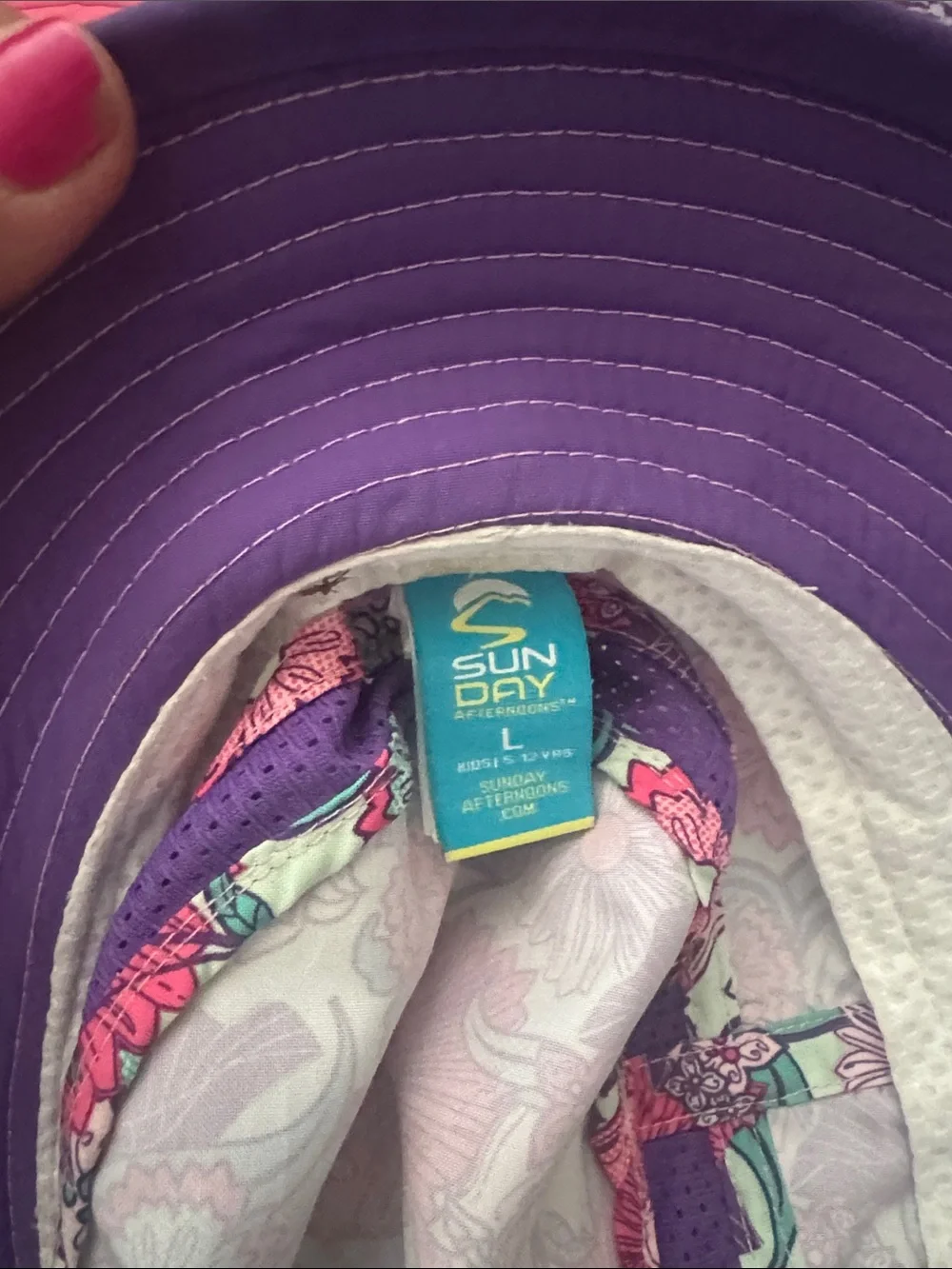 Pack of 3 Kids Sun Hats in Pink & Purple Prints